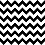 Black Chevron on White Cotton Jersey Blend Knit Fabric