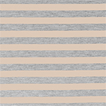 Nude Beige Heather Grey Half Inch Stripe Cotton Jersey Blend Knit Fabric