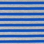 Royal Blue Heather Grey Half Inch Stripe Cotton Jersey Blend Knit Fabric