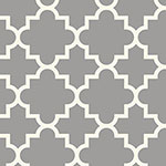 Quatrefoil Grey Cotton Jersey Blend Knit Fabric