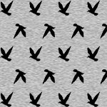 Bird Silhouette on Heather Grey Cotton Jersey Blend Knit Fabric