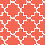 Quatrefoil Emberglow Coral Cotton Jersey Blend Knit Fabric