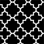 Quatrefoil Black Cotton Jersey Blend Knit Fabric