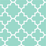 Quatrefoil Ice Green Cotton Jersey Blend Knit Fabric