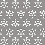 White Triangle Arrows on Grey Cotton Jersey Blend Knit Fabric