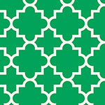 Quatrefoil Kelly Green Cotton Jersey Blend Knit Fabric