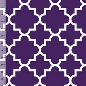 Quatrefoil Acai Purple Cotton Jersey Blend Knit Fabric