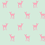Fawn Silhouette on Mint Cotton Jersey Blend Knit Fabric