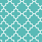 Quatrefoil Robin Egg Blue Cotton Jersey Blend Knit Fabric