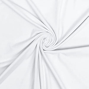 White Solid Cotton Spandex Knit Fabric