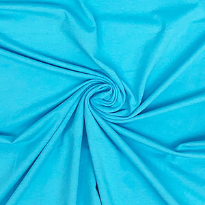 Turquoise Blue Solid Cotton Spandex Knit Fabric