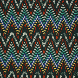 Green Rust Ornate Chevron Hacci Sweater Knit Fabric