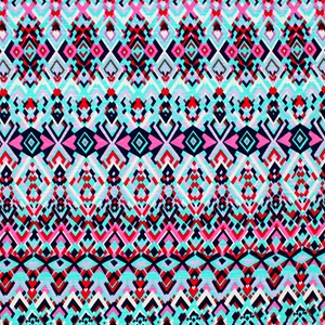 Half Metre Navy Pink Turquoise Small Diamonds Slub Cotton Jersey Blend Knit Fabric